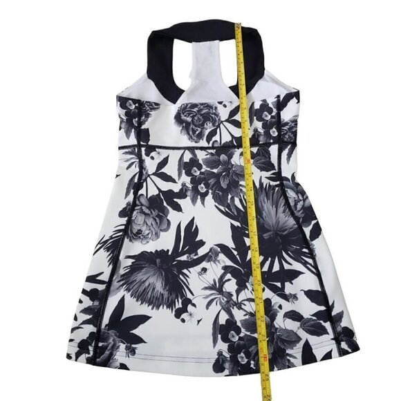 Lululemon Luon Scoop Neck Racerback Tank Black & White Floral - Picture 9 of 9